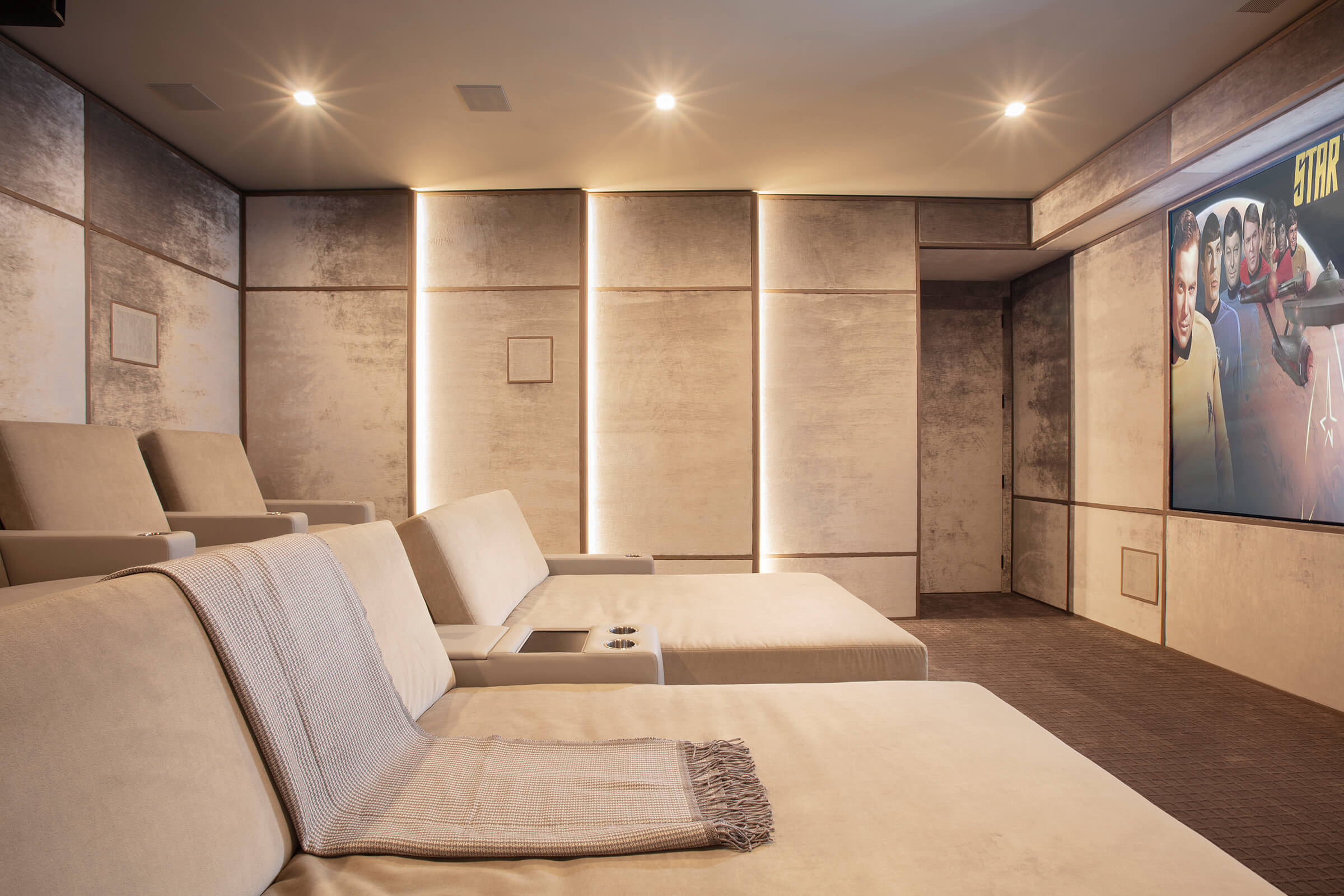 Best Theater Room Interior Design by Britto Charette Interior Designer, Miami Florida