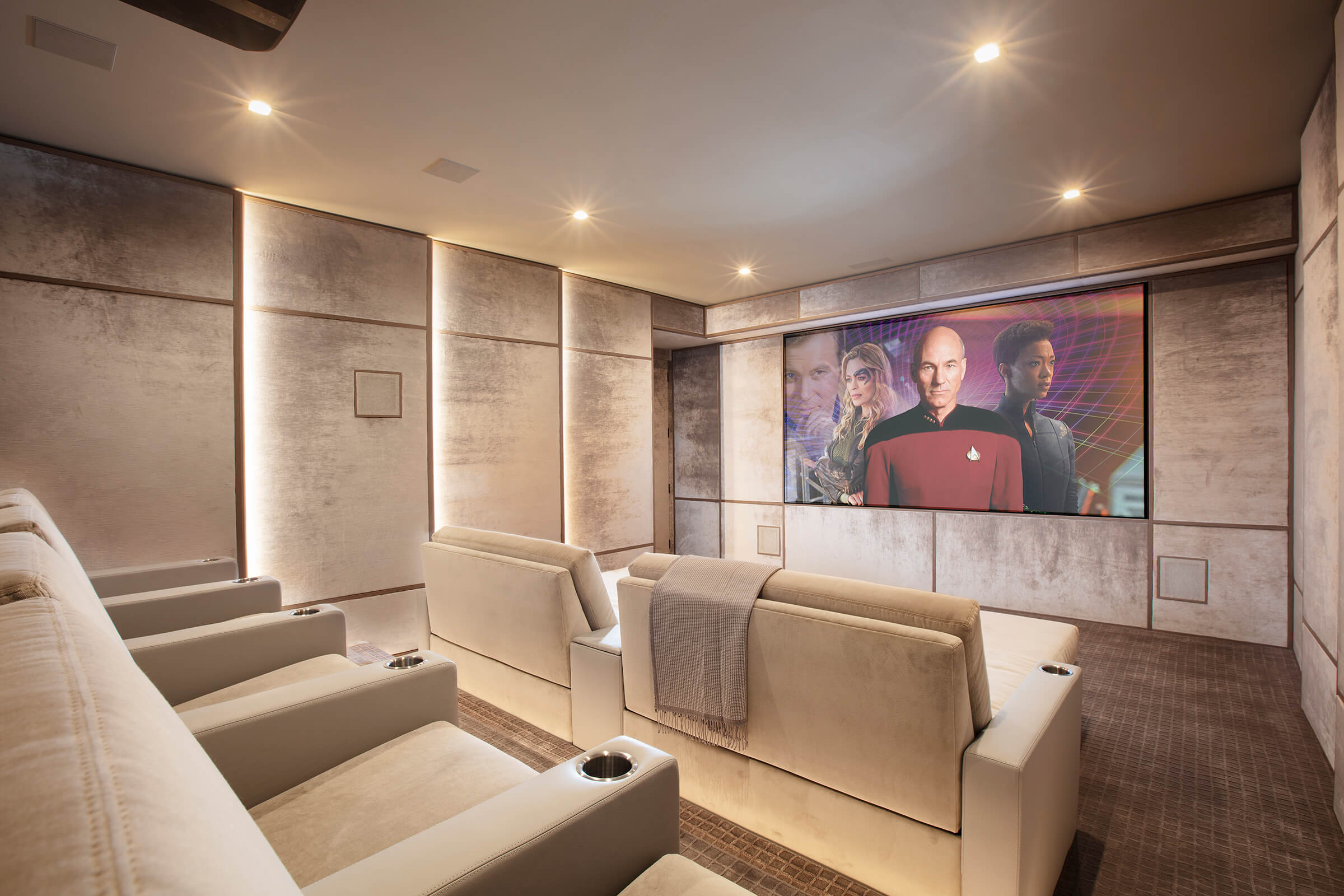 Best Theater Room Interior Design by Britto Charette Interior Designer, Miami Florida