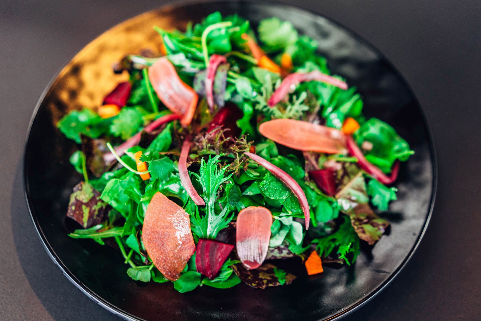 Helmed by chefs David Lee and Benjamin Goldman, the restaurant offers gorgeously executed and plated vegetarian fare in surroundings that will inspire you to stick to your healthy habits.