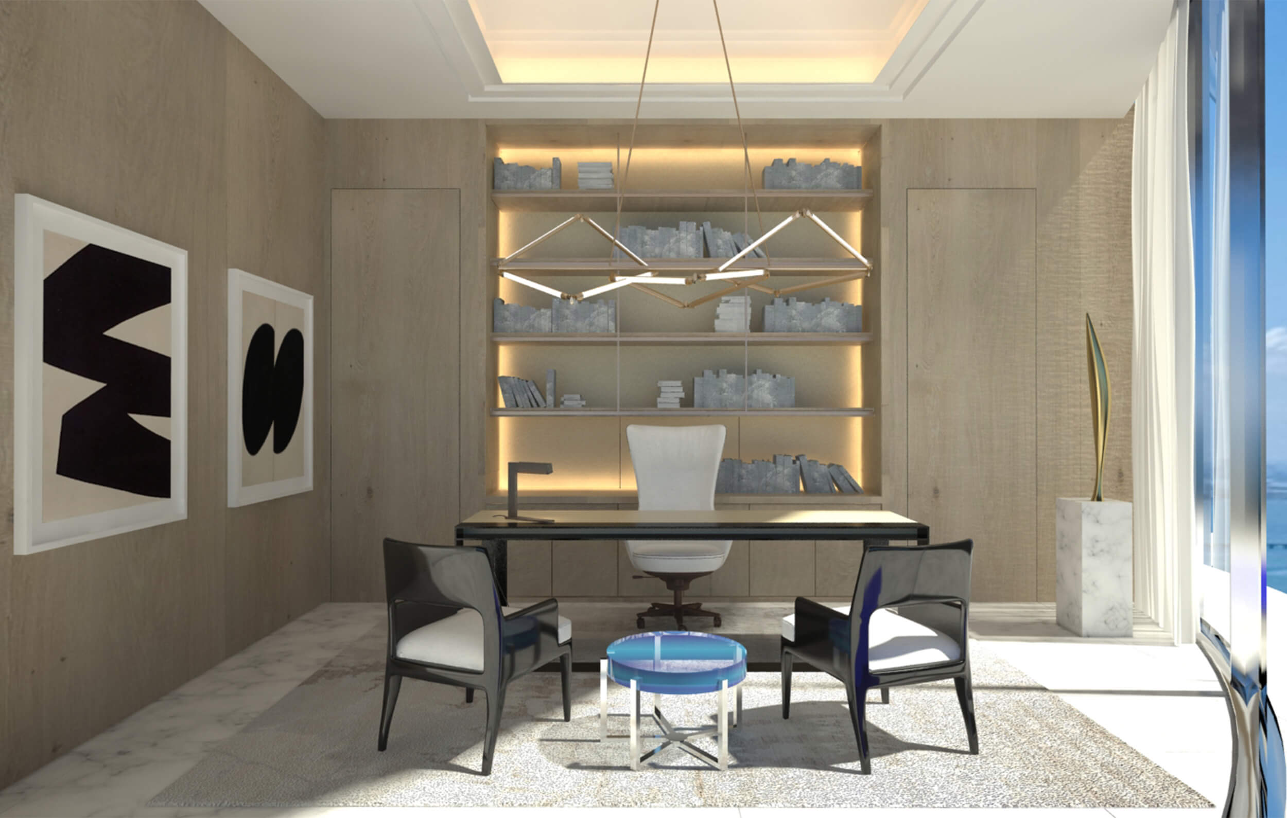 Rendering of the proposed study for our client at Ritz Carlton Residences PH in Sunny Isles Beach