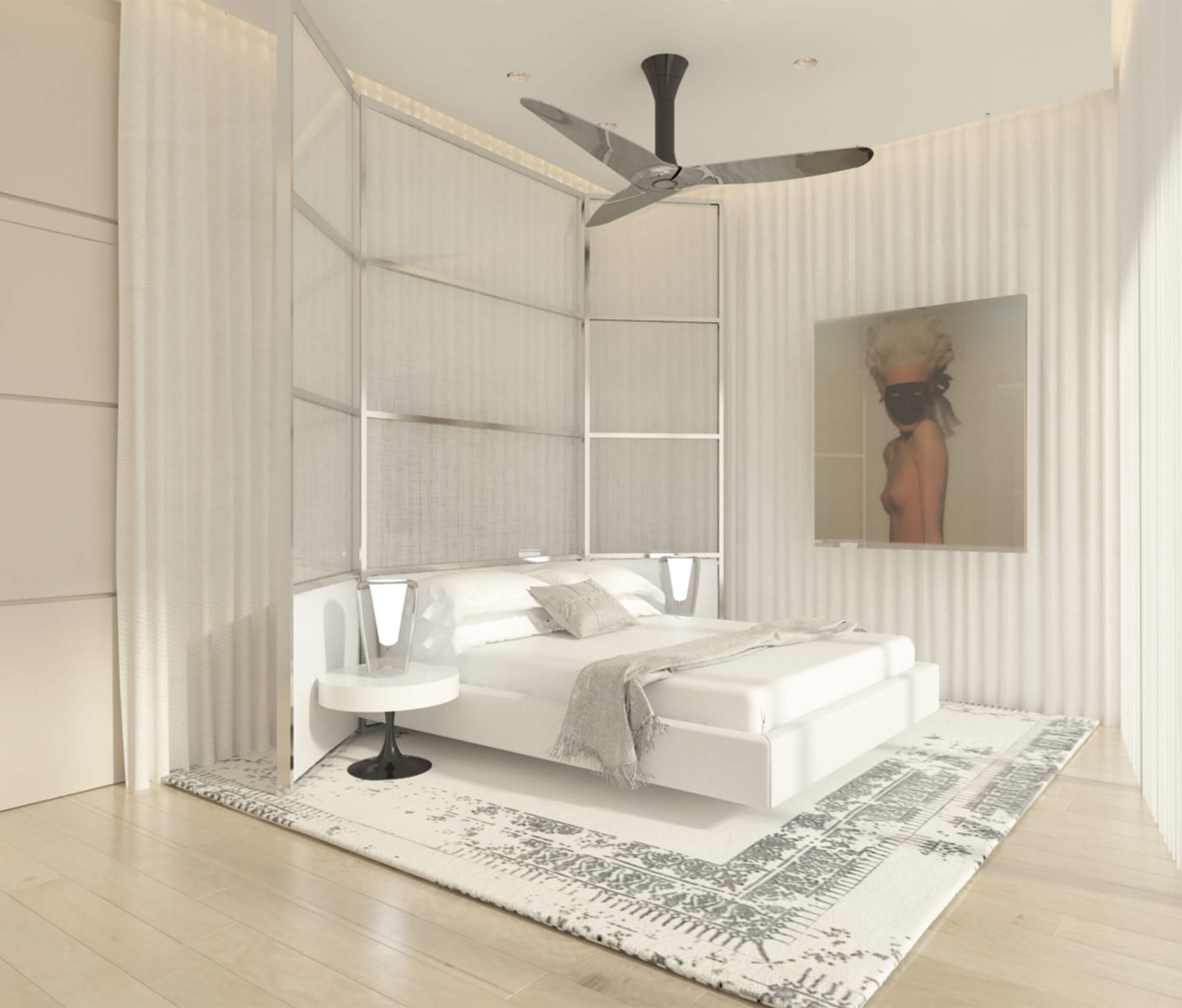 Bedroom design by Britto Charette for the PH at Ritz Carlton Residences in Sunny Isles Beach