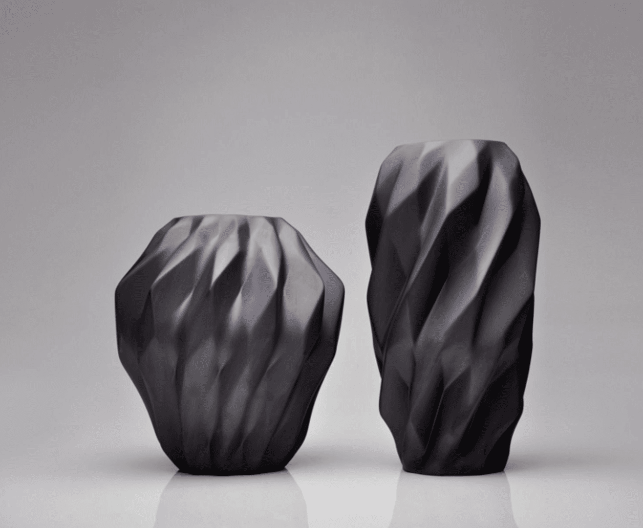 Plissan Geometrical Series vases from Holaria and Kerampozellan; photo from Maison&Objet