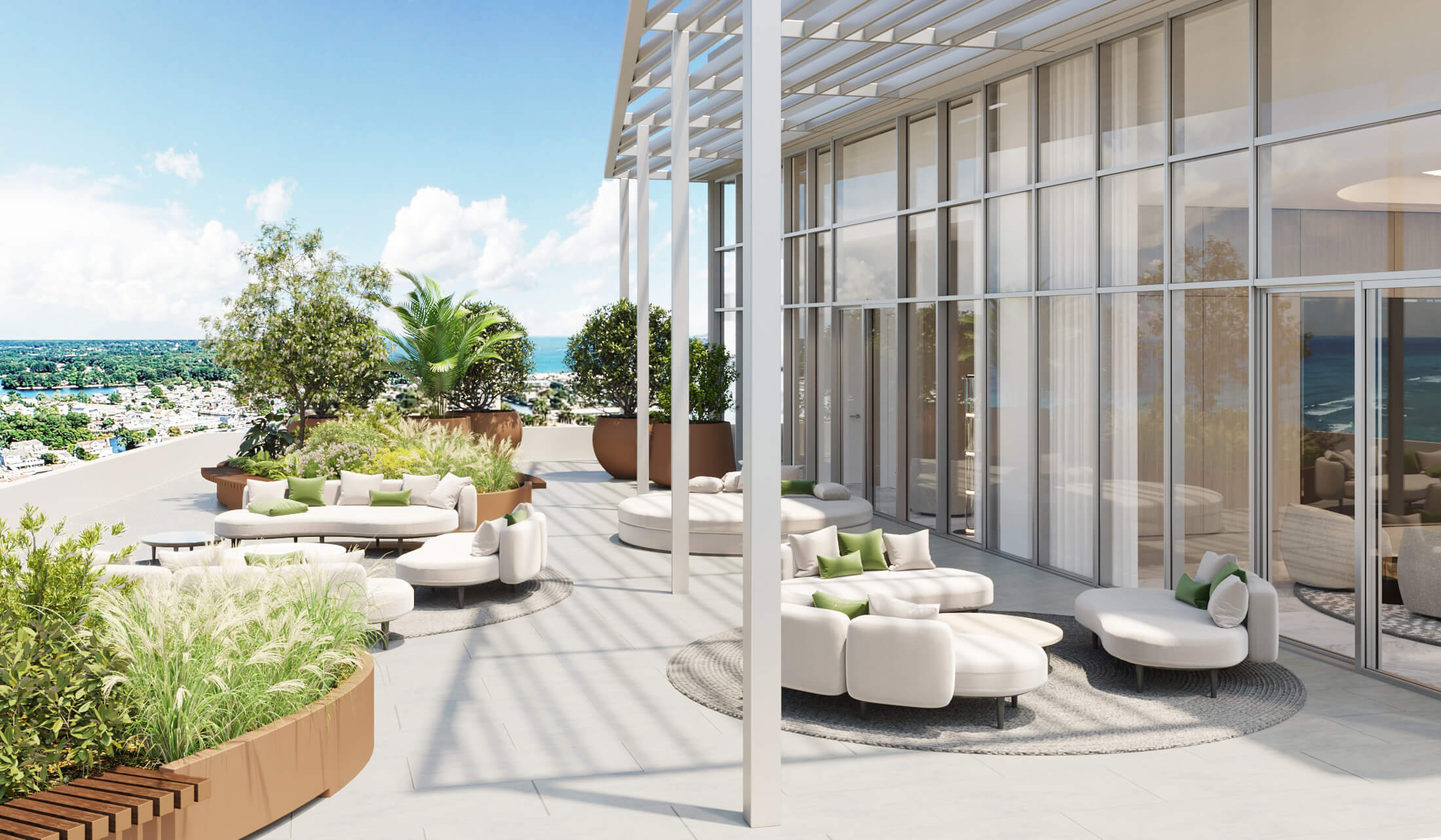 Britto Charette penthouse terrace design for Ritz-Carlton Residences Miami Beach