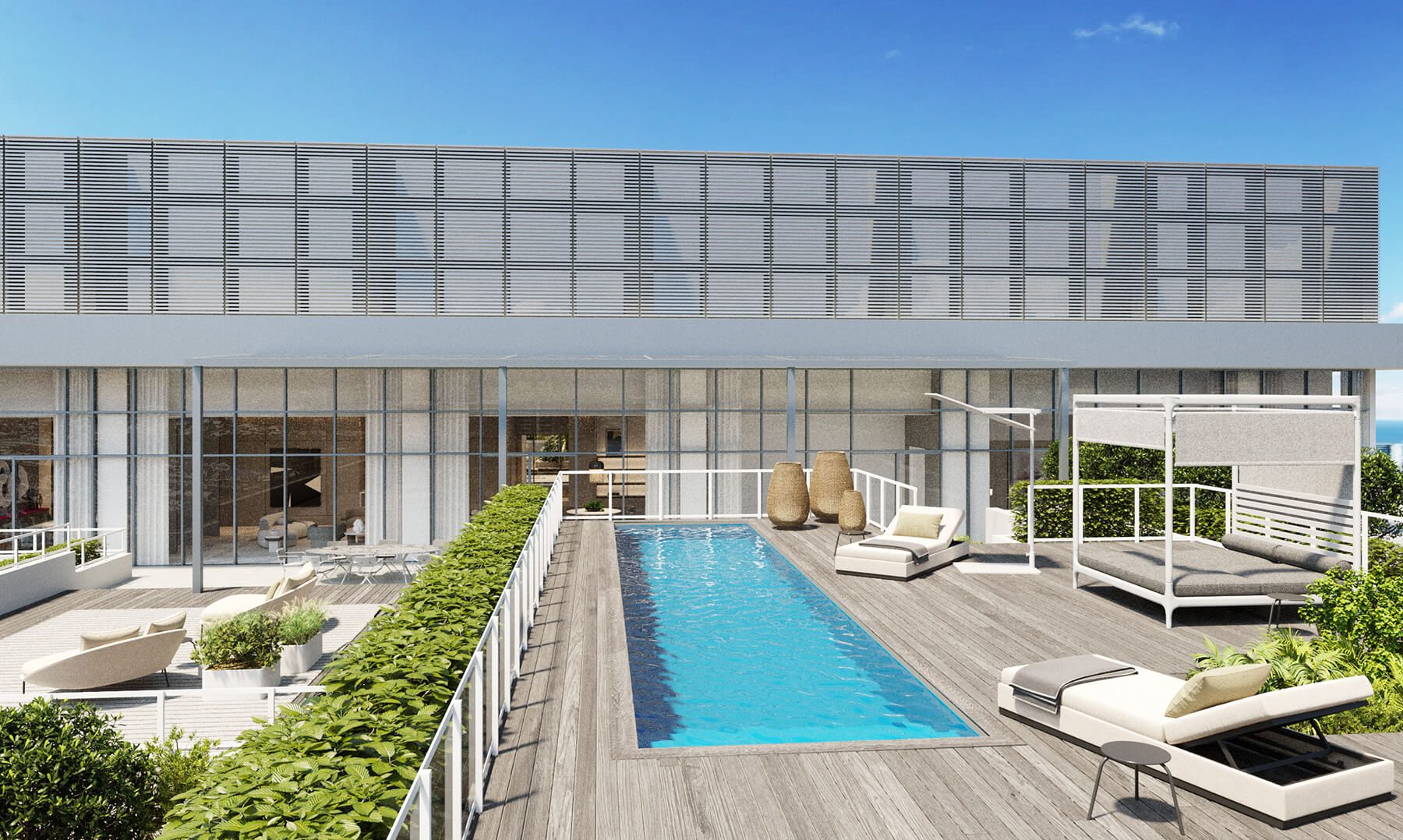 Britto Charette penthouse terrace design for Ritz-Carlton Residences Miami Beach