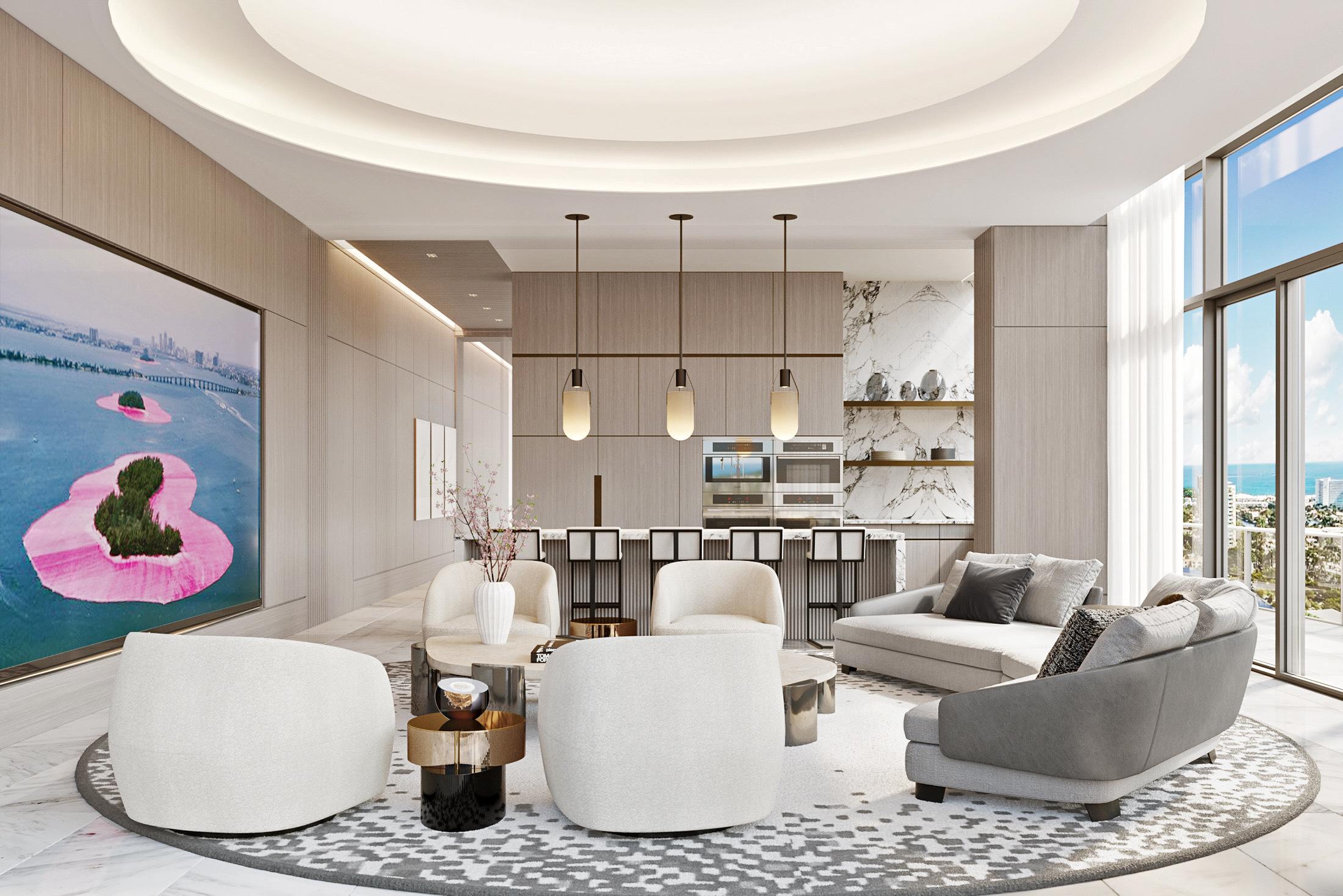 Britto Charette penthouse dining room design at Ritz-Carlton Residences in Miami Beach