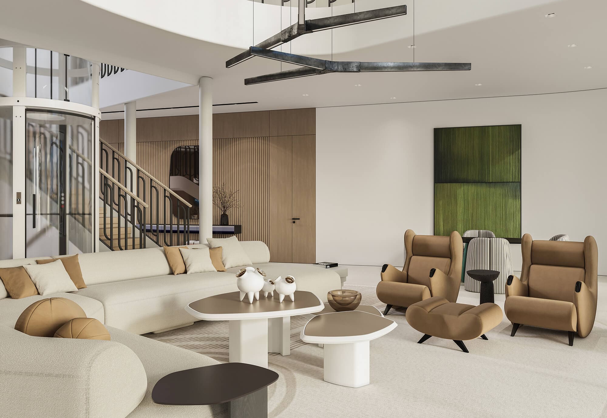 NAPLES VILLA | Soaring Ceilings and Sleek Elevator | Living Room