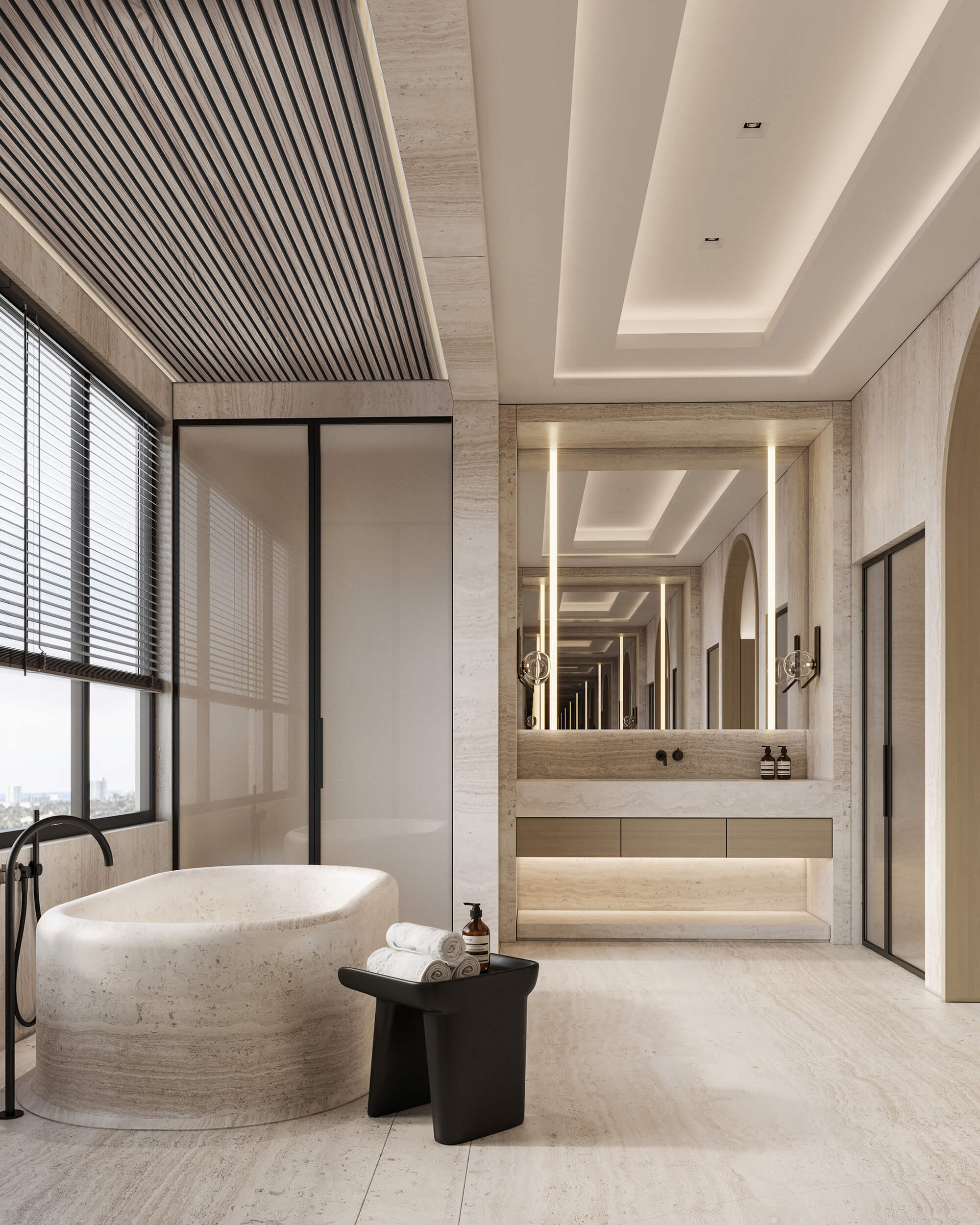 NAPLES VILLA | Soaring Ceilings and Sleek Elevator | Bathroom