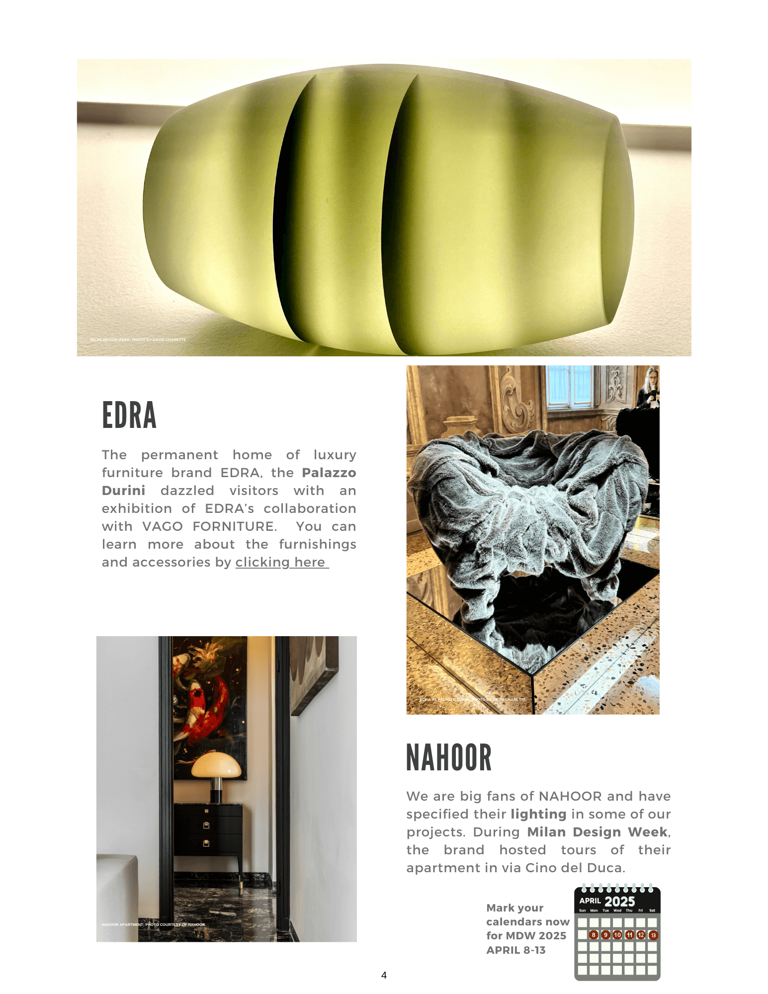 NEWS BY DESIGN - SPRING 2024 - Milan Design Week Issue - 4