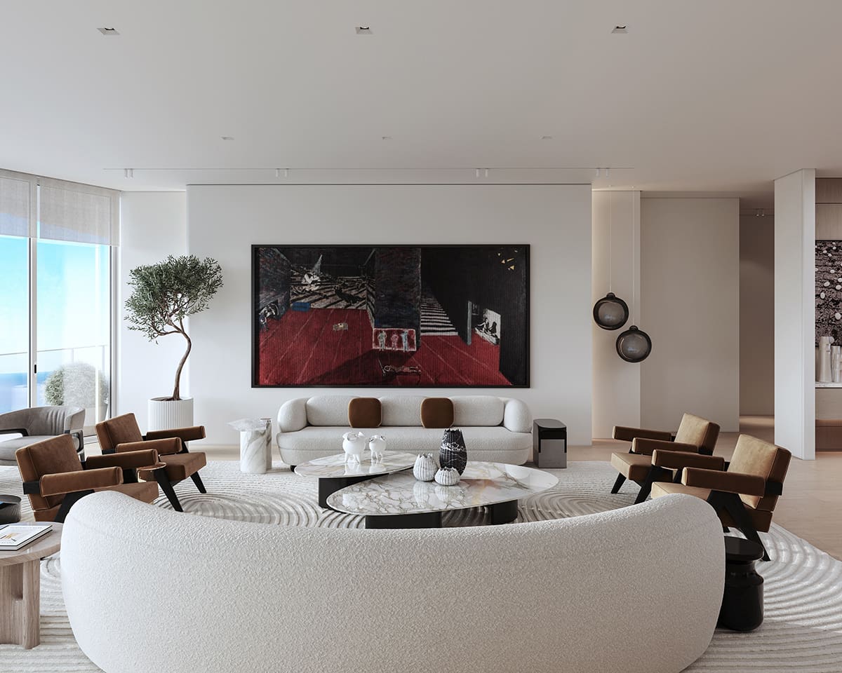 Turnberry Penthouse Rendering Living Room