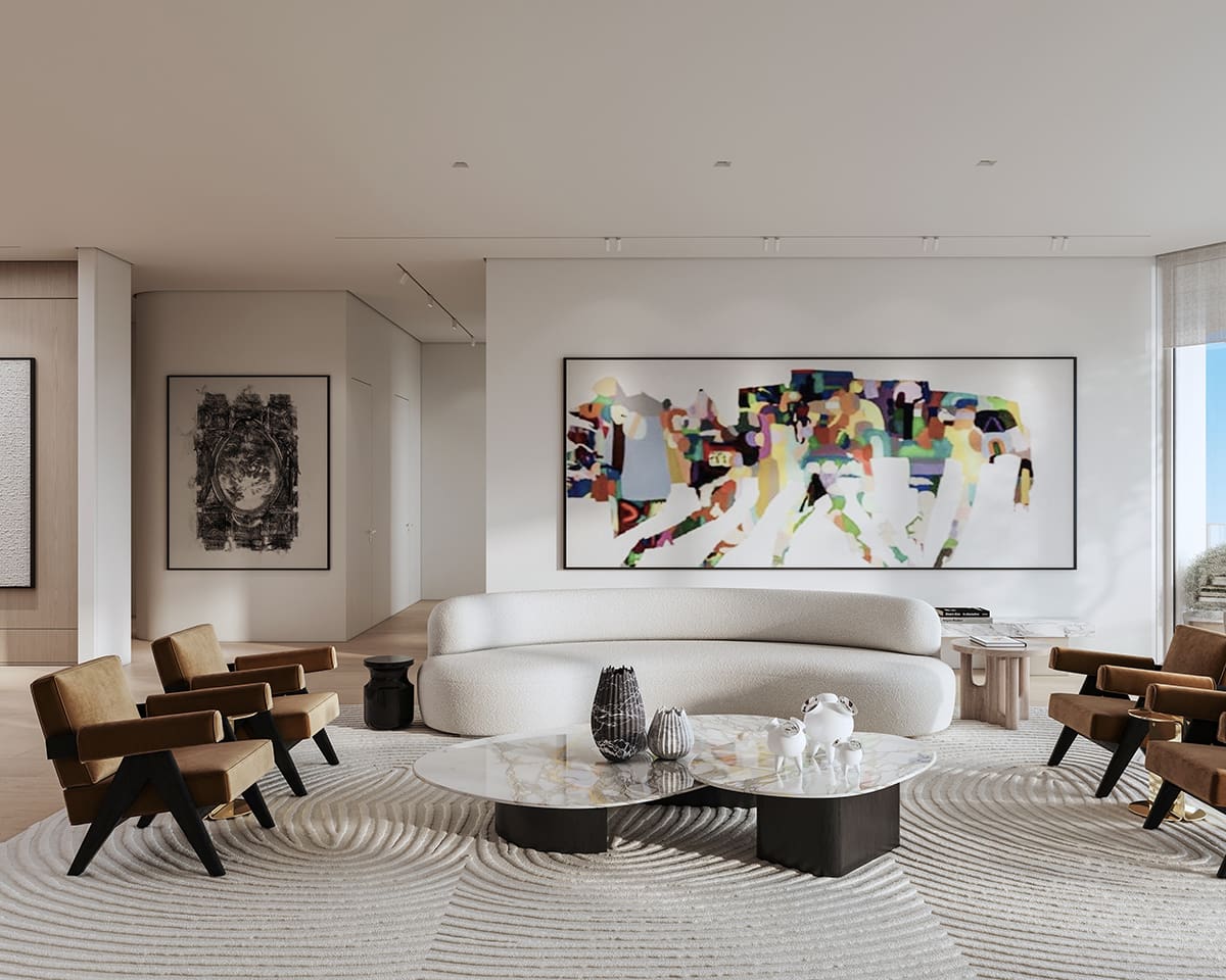 Turnberry Penthouse Rendering Living Room