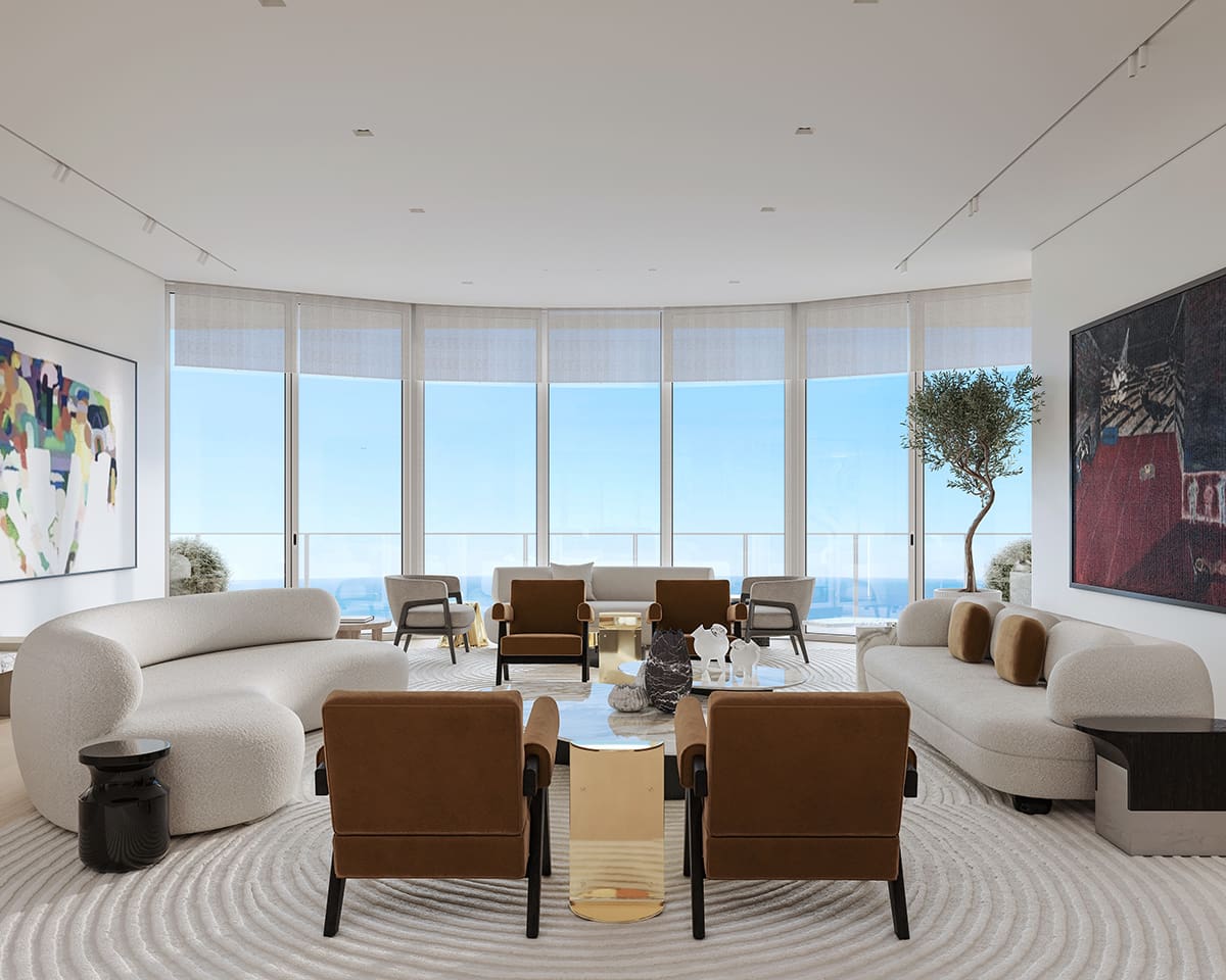 Turnberry Penthouse Rendering Living Room