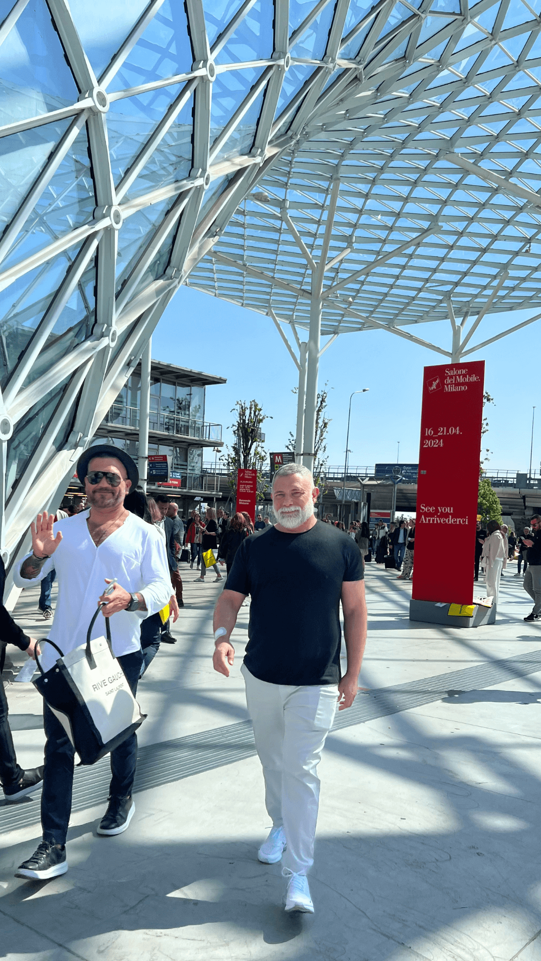 Jay Britto and David Charette attending Salone del Mobile 2024
